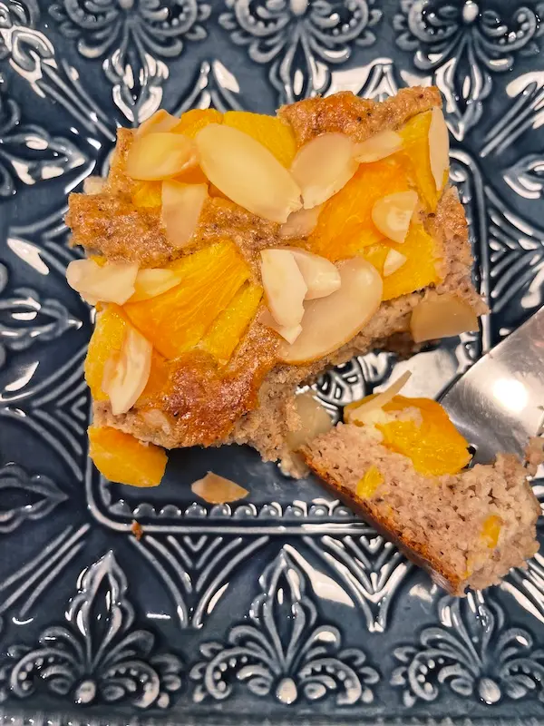 Healthy Peach & Almond Coffee Cake