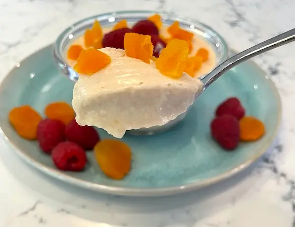 Raspberry-Apricot Protein Mousse