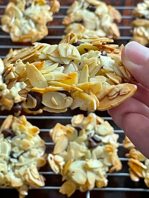 Sliced Almond Chocolate Chip Cookies